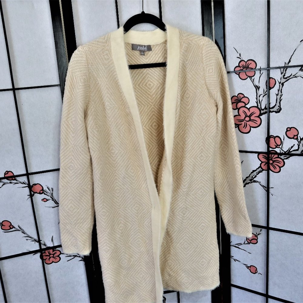 Marled Cream Knit Cardigan Size Small